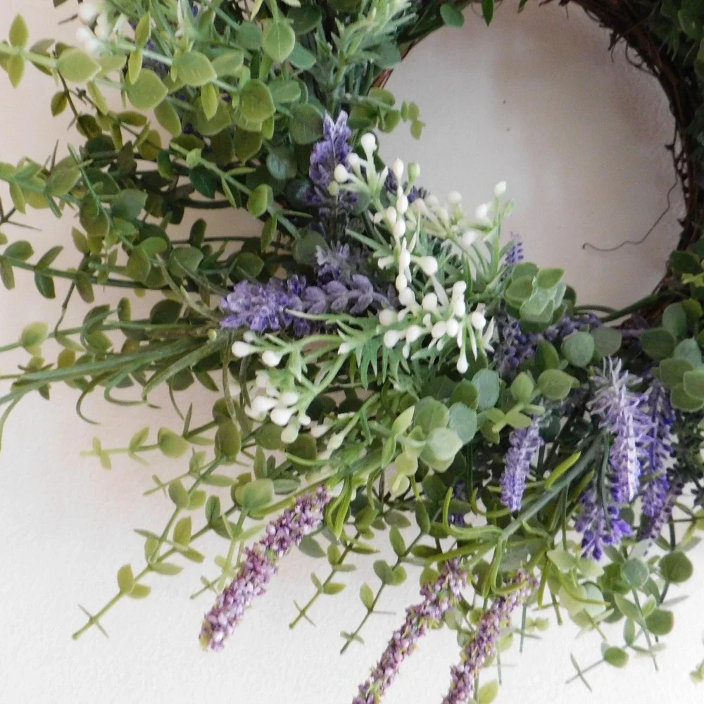 Boxwood with Lavender Mini Wreath Kitchen Wall decor‎ Cabinet Wreath